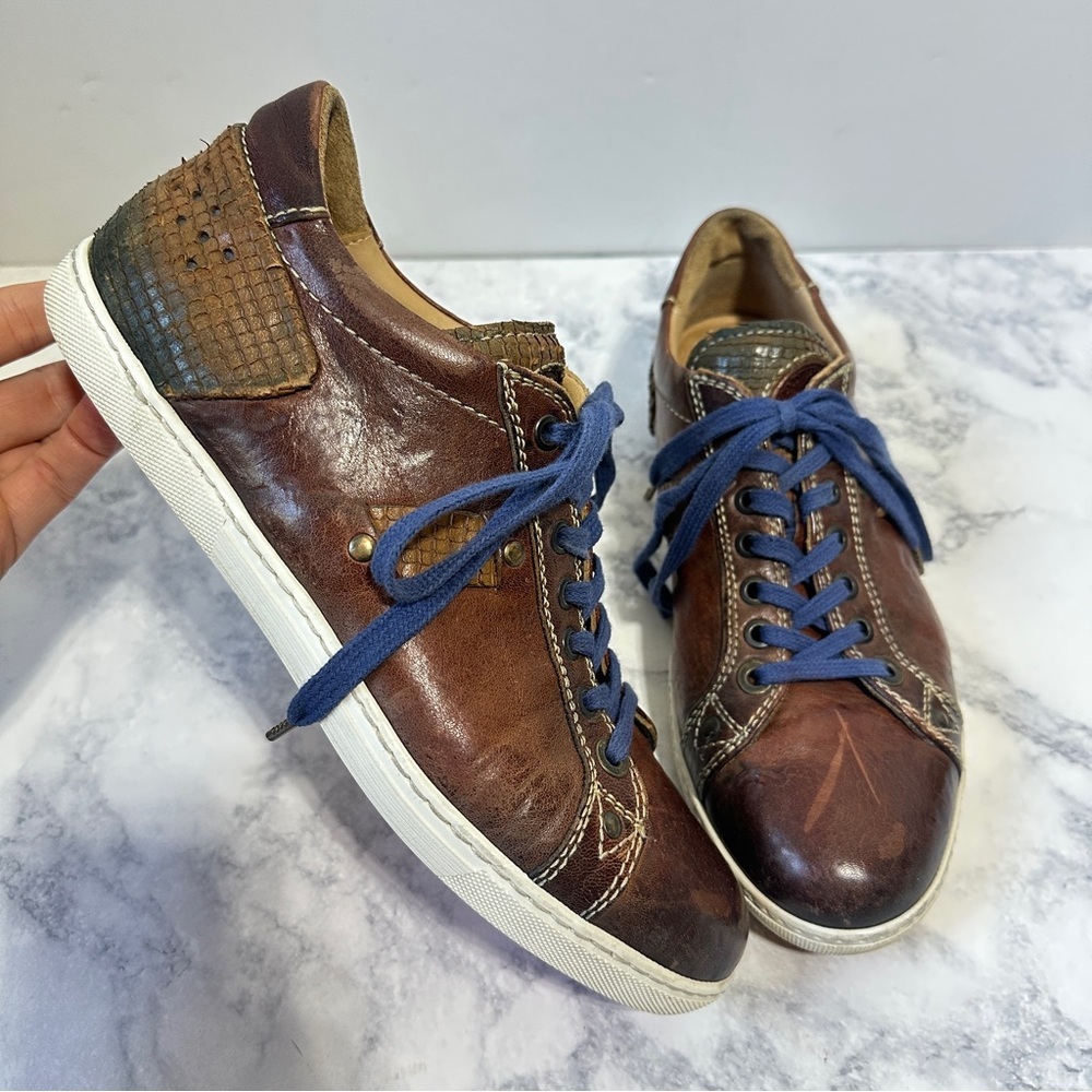 MALEDETTI TOSCANI DAL 1848 SNEAKERS 8983 Italian brown leather reptile men’s